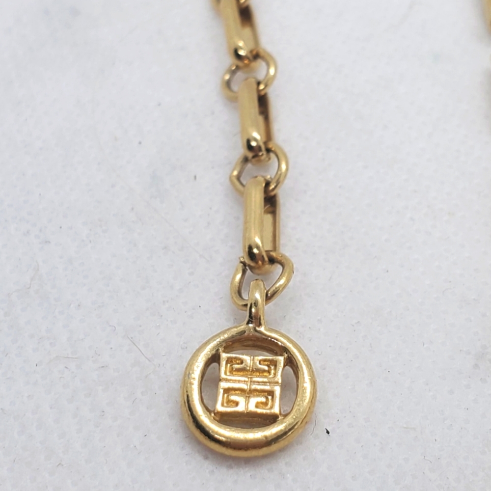 Givenchy 1980s Gold-tone Box Link Chain Necklace 22" Adjustable-Timeless Design - Picture 6 of 10